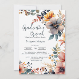 Schöne farbenfrohe Blume Brautparty Einladung