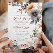 Schöne farbenfrohe Blume Erste Heilige Kommune Einladung