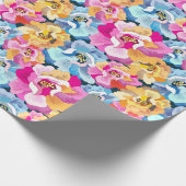 Schöne farbenfrohe Blume Geschenkpapier (Ecke)