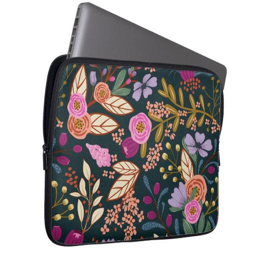 Schöne, farbenfrohe Blume Laptopschutzhülle (Vorne Rechts)