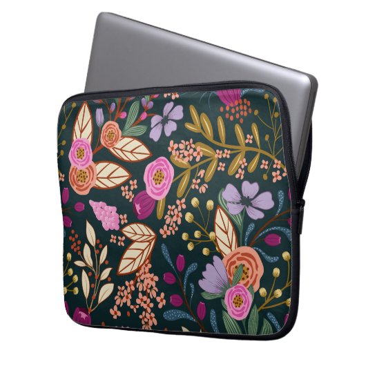 Schöne, farbenfrohe Blume Laptopschutzhülle (Vorderseite Links)