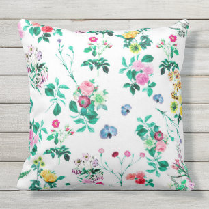 Schöne farbenfrohe Blume mit Blumenbeete Außenpo Kissen Für Draußen