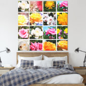 Schöne, farbenfrohe Blume, rosa, gelbe Rose Leinwanddruck (Insitu (Schlafzimmer))