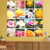 Schöne, farbenfrohe Blume, rosa, gelbe Rose Leinwanddruck (Insitu (Wohnzimmer))