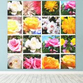 Schöne, farbenfrohe Blume, rosa, gelbe Rose Leinwanddruck (Insitu (Holzboden))