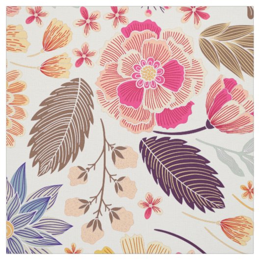 Schöne farbenfrohe Blume Stoff (Muster)