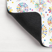 Schöne farbenfrohe Blumen Kreise Muster auf Weiß Mousepad (Ecke)