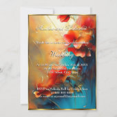 Schöne farbenfrohe Blumen Moderne Hochzeit Einladung (Rückseite)