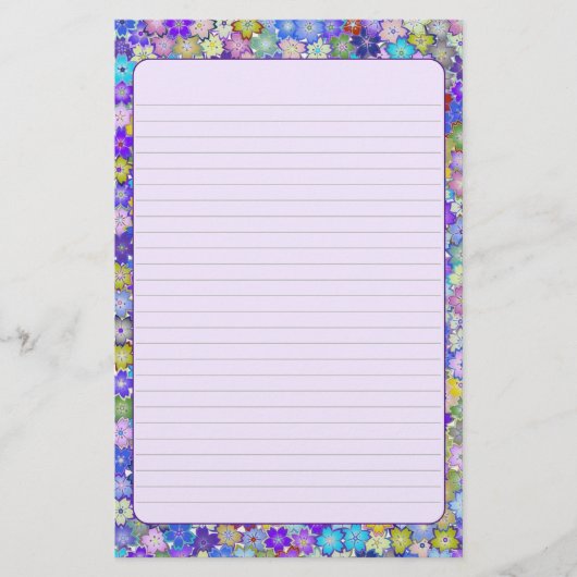 Schöne farbenfrohe Blumengestation Briefpapier (Vorderseite)