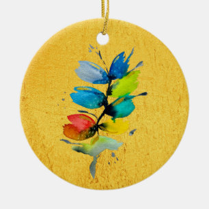 Schöne farbenfrohe, blumenlose Blume Keramik Ornament