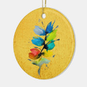 Schöne farbenfrohe, blumenlose Blume Keramik Ornament (Links)