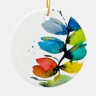 Schöne farbenfrohe, blumenlose Blume Keramik Ornament
