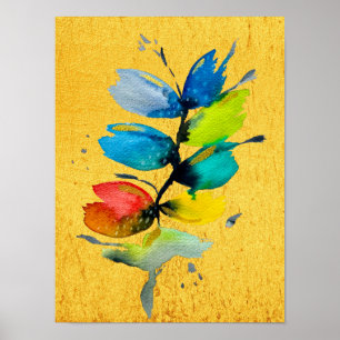 Schöne farbenfrohe, blumenlose Blume Poster