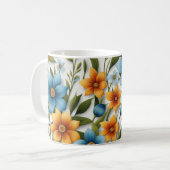 Schöne farbenfrohe Blumenmuster Frühlingsblumen Kaffeetasse (Vorderseite Links)