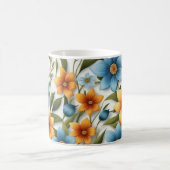 Schöne farbenfrohe Blumenmuster Frühlingsblumen Kaffeetasse (Mittel)