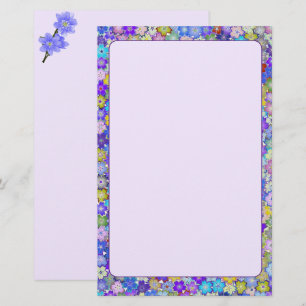 Schöne farbenfrohe Blumenstationäre Briefpapier