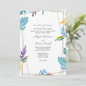 Schöne farbenfrohe Blüte Beide Eltern Hochzeit Einladung (Stehend Vorderseite)