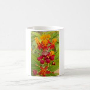 Schöne, farbenfrohe Blüte mit Milkweed Art Printin Kaffeetasse