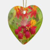 Schöne, farbenfrohe Blüte mit Milkweed Art Printin Keramik Ornament (Links)