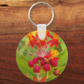 Schöne, farbenfrohe Blüte mit Milkweed Art Printin Schlüsselanhänger (Vorderseite)
