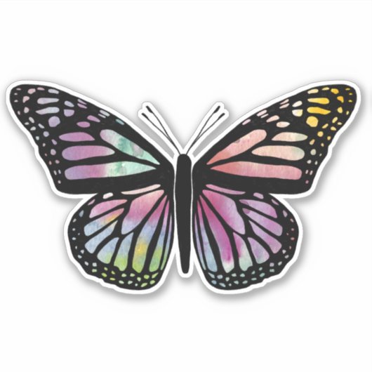 Schöne, farbenfrohe Butterfly Aufkleber (Vorderseite)
