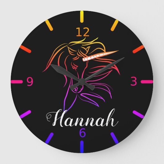 Schöne farbenfrohe Einheit Große Wanduhr (Vorderseite)
