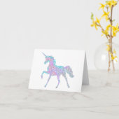 Schöne farbenfrohe Einhorn BLANK Karte (Gelbe Blume)