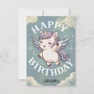 Schöne farbenfrohe Einhorn Geburtstag Karte