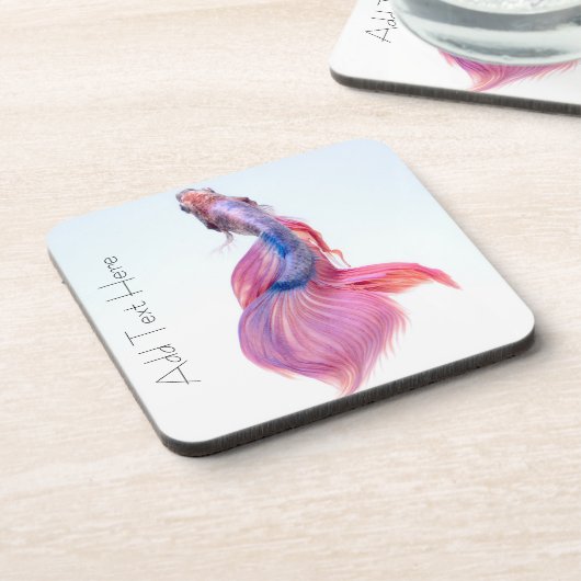 Schöne farbenfrohe Fantasie Koi Fish Getränkeuntersetzer (Linke Seite)