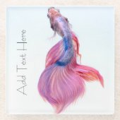 Schöne farbenfrohe Fantasie Koi Fish Glasuntersetzer (Vorderseite)