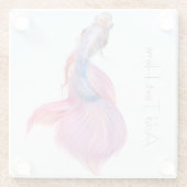 Schöne farbenfrohe Fantasie Koi Fish Glasuntersetzer (Rückseite)