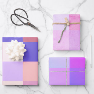 Schöne, farbenfrohe Farbtöne in weichen Pastellt Geschenkpapier Set