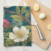 Schöne farbenfrohe Finch Bird Botanisch Geschirrtuch (Viertel Falte)