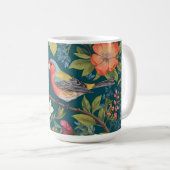 Schöne farbenfrohe Finch Bird Botanisch Kaffeetasse (VorderseiteRechts)