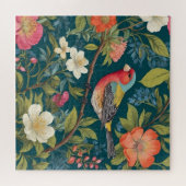 Schöne farbenfrohe Finch Bird Botanisch Puzzle (Horizontal)