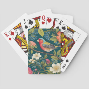 Schöne farbenfrohe Finch Bird Botanisch Spielkarten