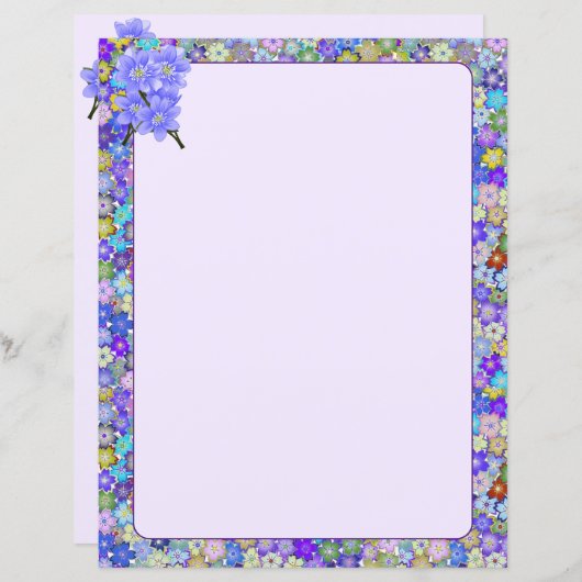 Schöne farbenfrohe Flora 8.5 x 11 Stationäre (Vorne/Hinten)