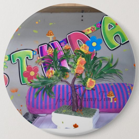 Schöne farbenfrohe Geburt Button (Vorderseite)