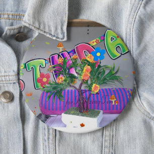 Schöne farbenfrohe Geburt Button