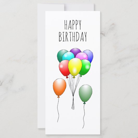 Schöne farbenfrohe Geburtstagsballons (Vorderseite)