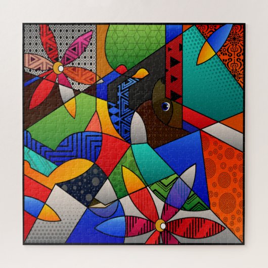 Schöne farbenfrohe geometrische Formen Jigsaw Puzz Puzzle (Horizontal)