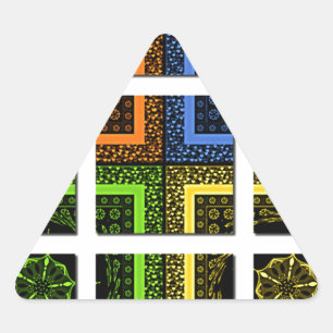 Schöne, farbenfrohe, geometrische Streifen Dreieckiger Aufkleber