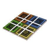 Schöne, farbenfrohe, geometrische Streifen Fliese (Seite)