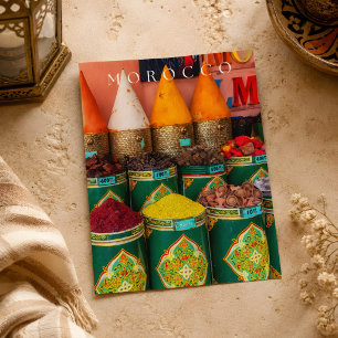 Schöne farbenfrohe Gewürze aus Marrakesch  Postkarte