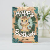 Schöne farbenfrohe Giraffe zum Geburtstag Karte (Stehend Vorderseite)