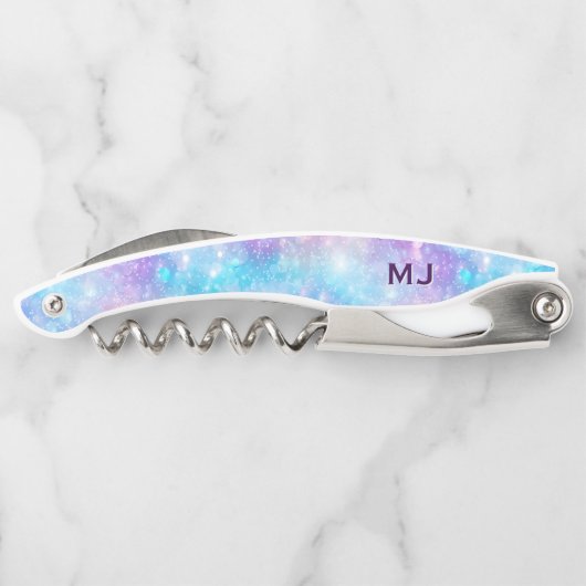 Schöne farbenfrohe glitzernde Hintergrund Kellnermesser (Rückseite)