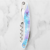 Schöne farbenfrohe glitzernde Hintergrund Kellnermesser (Vorderseite)