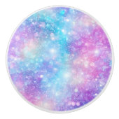 Schöne farbenfrohe glitzernde Hintergrund Keramikknauf (Vorderseite)