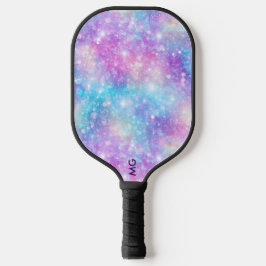Schöne farbenfrohe glitzernde Hintergrund Pickleball Schläger