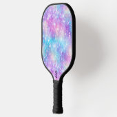 Schöne farbenfrohe glitzernde Hintergrund Pickleball Schläger (Links)